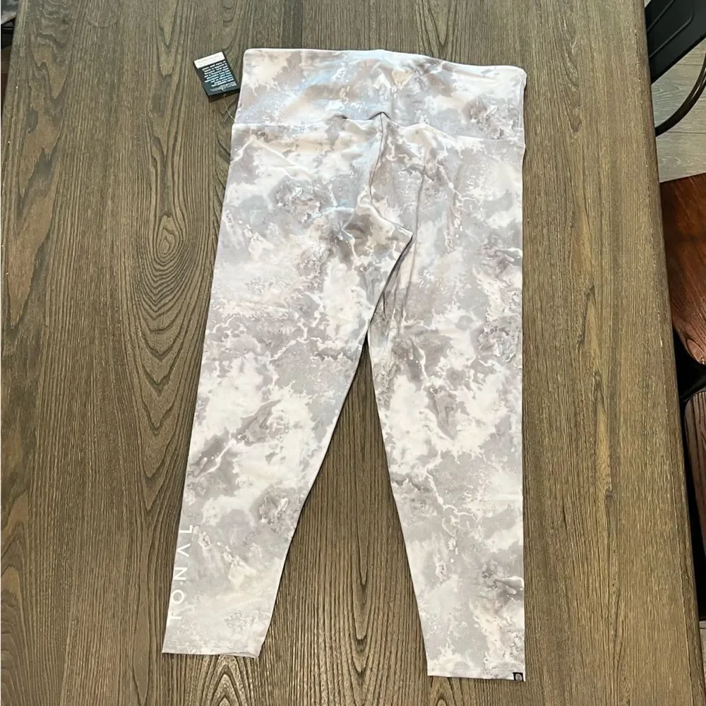 NWT Onzie Tonal High Rise Leggings Gray Tie Dye Marble Size 1XL